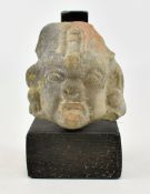 PRE COLUMBIAN TERRACOTTA POTTERY HEAD SCULPTURE
