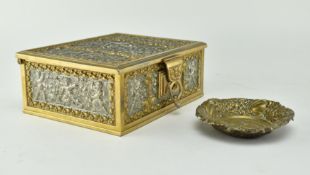 ERNST & SOHNE GERMAN HAMMERED METAL BOX & TRINKET DISH