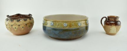 COLLECTION OF THREE EARLY ROYAL DOULTON CERAMIC PIECES