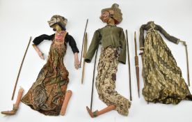 THREE EARLY 20TH CENTURY BURMESE STICK PUPPETS