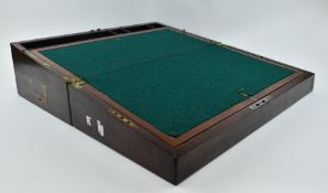 EARLY 20TH CENTURY MAHOGANY CAMPAIGN WRITING SLOPE