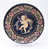 MID 20TH CENTURY GERMAN MAJOLICA CHERUB CHARGER PLATE