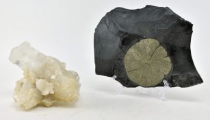 GEOLOGY INTEREST - FOOLS GOLD & CLEAR QUARTZ CRYSTAL