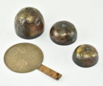 EARLY 20TH CENTURY JAPANESE BRASS WIND CHIME & MIRROR