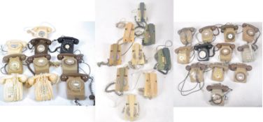 COLLECTION OF 30 VINTAGE 1970S ROTARY DIAL GPO TELEPHONES