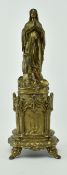 LOURDES 19TH CENTURY COMMEMORATIVE ALTAR FIGURE OF MARY