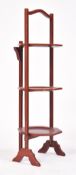 1920S CHINOISERIE RED LACQUERED THREE TIER SIDE TABLE