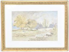 MID CENTURY UNSIGNED LANDSCAPE WATERCOLOUR PAINTING