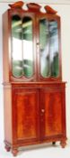 REGENCY REVIVAL MAHOGANY GLAZED BOOKCASE CABINET
