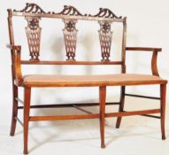 EDWARDIAN MAHOGANY & INLAID SALON SETTEE SOFA