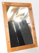 VINTAGE 20TH CENTURY TEAK FRAME HANGING WALL MIRROR