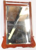VINTAGE 20TH CENTURY MAHOGANY HANGING WALL MIRROR