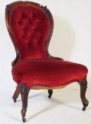19TH CENTURY VICTORIAN MAHOGANY LADIES NURSING CHAIR