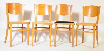 FOUR MID CENTURYTEAK VINYL KITCHENETTE DINING BEN CHAIRS