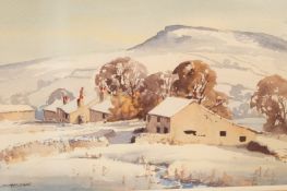 E CHARLES SIMPSON - ADDLEBOROUGH WATERCOLOUR SCENE