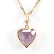 HALLMARKED 9CT GOLD & AMETHYST PENDANT NECKLACE