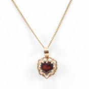 GOLD & GARNET PENDANT NECKLACE