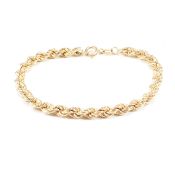 HALLMARKED 9CT GOLD ROPE TWIST CHAIN BRACELET