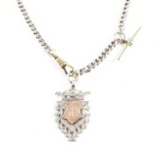 HALLMARKED 925 SILVER WATCH CHAIN & FOB