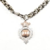 19TH CENTURY SILVER ALBERT BOOK CHAIN & MEDAL