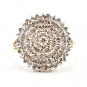 HALLMARKED 9CT GOLD & DIAMOND CLUSTER RING