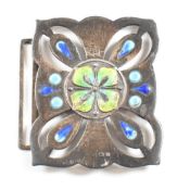 ART NOUVEAU SILVER & ENAMEL BELT BUCKLE