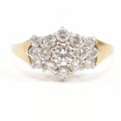 HALLMARKED 9CT GOLD & CZ CLUSTER RING