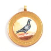 HALLMARKED 15CT GOLD PIGEON RACING MEDAL FOB PENDANT