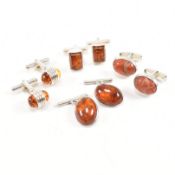 SELECTION OF 925 SILVER & GEM SET CUFFLINKS