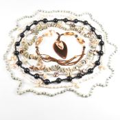 COLLECTION OF MID CENTURY BEAD NECKLACES