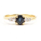 GOLD SAPPHIRE & DIAMOND FIVE STONE RING
