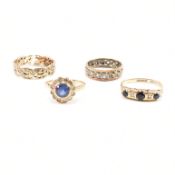THREE 9CT GOLD GEM SET RINGS