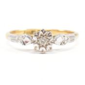 18CT GOLD PLATINUM & DIAMOND RING