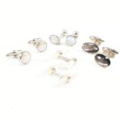 SELECTION OF 925 SILVER & GEM SET CUFFLINKS