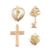COLLECTION OF GOLD PENDANTS