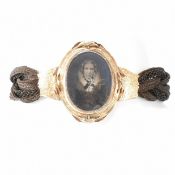19TH CENTURY MOURNING BRAIDED HAIRWORK LOCKET BRACELET