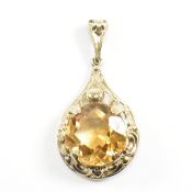 333 GOLD & CITRINE NECKLACE PENDANT
