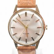 9CT GOLD SEKONDA GENTLEMANS WRISTWATCH