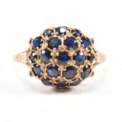 HALLMARKED 9CT GOLD & SAPPHIRE BOMBE RING
