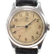 MID CENTURY TUDOR 17 RUBIS STAINLESS STEEL WRISTWATCH