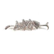 CONTEMPORARY STERLING SILVER HORSES BROOCH