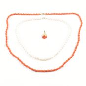 ASSORTMENT OF CORAL & PEARL JEWELLERY