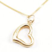 HALLMARKED 9CT GOLD HEART PENDANT NECKLACE