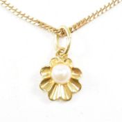 HALLMARKED 9CT GOLD & PEARL PENDANT NECKLACE