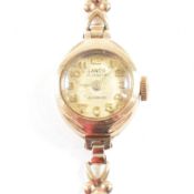 HALLMARKED 9CT GOLD LANCO GOLD WRIST WATCH