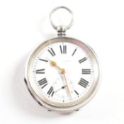 OPEN FACED SILVER 925 KEY WIND POCKET WATCH