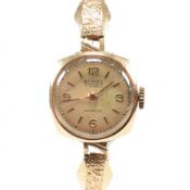 9CT GOLD BERNEX 17 JEWELS INCABLOC DRESS WATCH