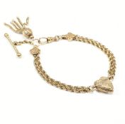 ANTIQUE YELLOW METAL ALBERTINA CHAIN BRACELET