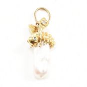 HALLMARKED 14CT GOLD & PEARL NECKLACE PENDANT