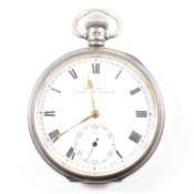 SILVER OPEN FACED KEMP BROS CROWN WIND POCKET WATCH
